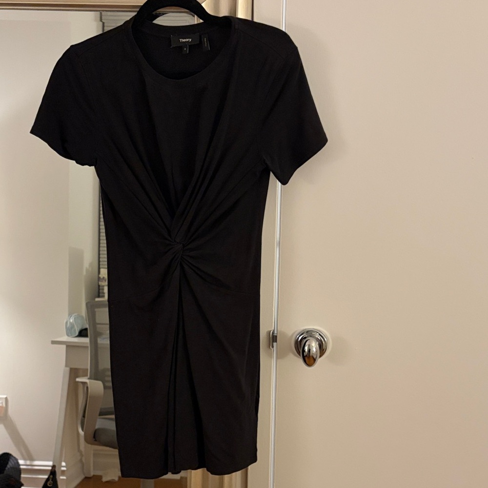 Theory Black Jersey Mini Dress